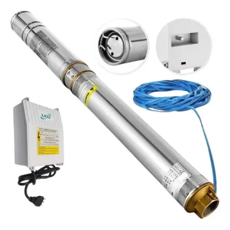 BOMBA POZO PROFUNDO LEO 4XRSM5/12-1.1 1.5HP 11/2´´, INCLUYE 20 METROS DE CABLE