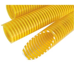 Manguera Succion Amarilla Espiralada Corrugada 1" 50Mts