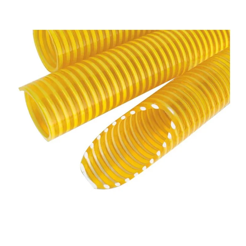 Manguera Succion Amarilla Espiralada Corrugada 4" 25Mts